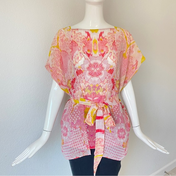 Roberto Cavalli Silk Floral Print poncho Blouse - Picture 10 of 16